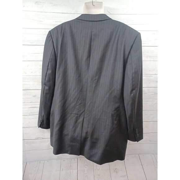 Jos A Bank Mens Sz 42R Black Pinstripe Sport Coat Blazer Jacket - Picture 4 of 8